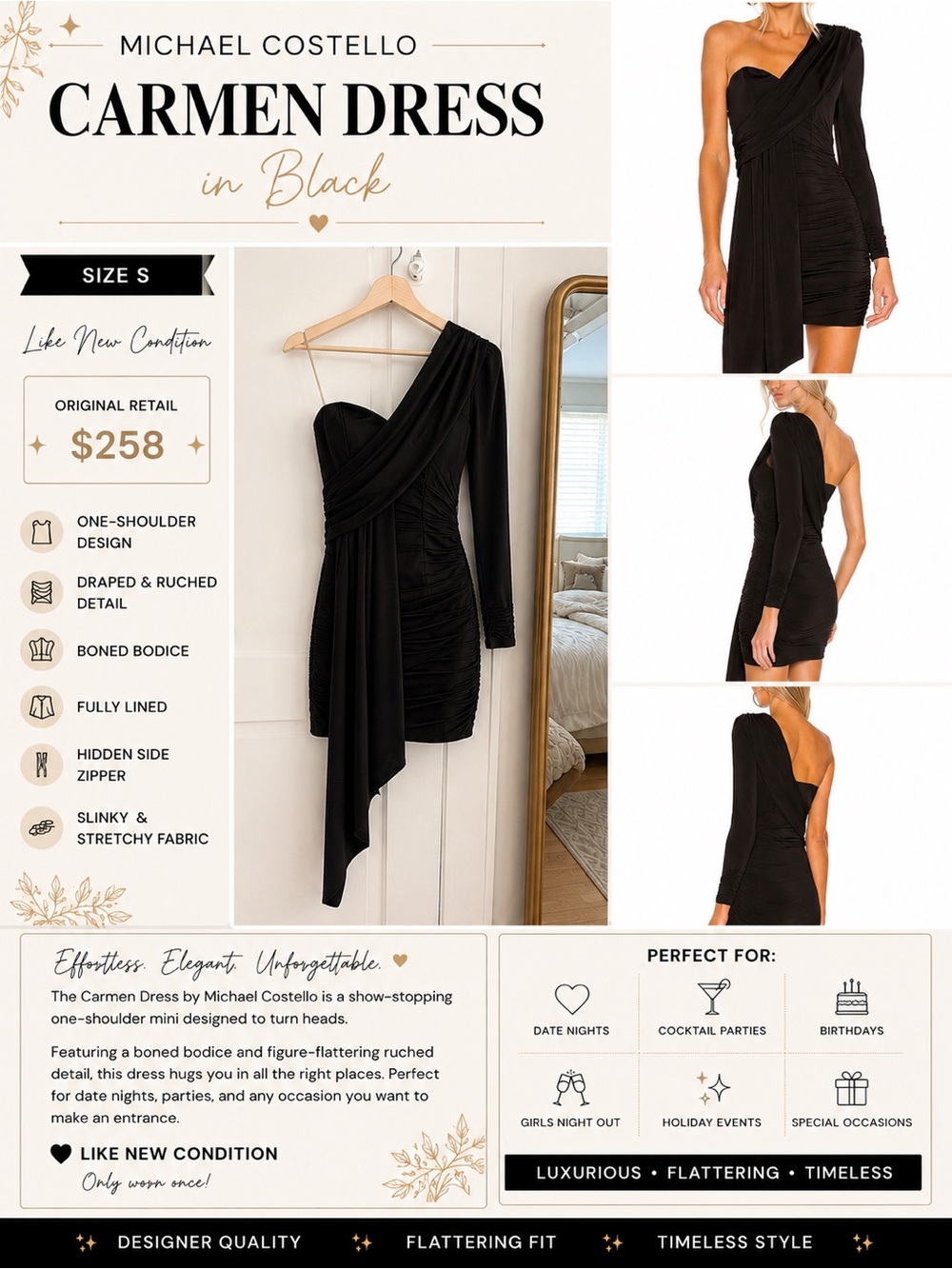 Carmen Dress in Black